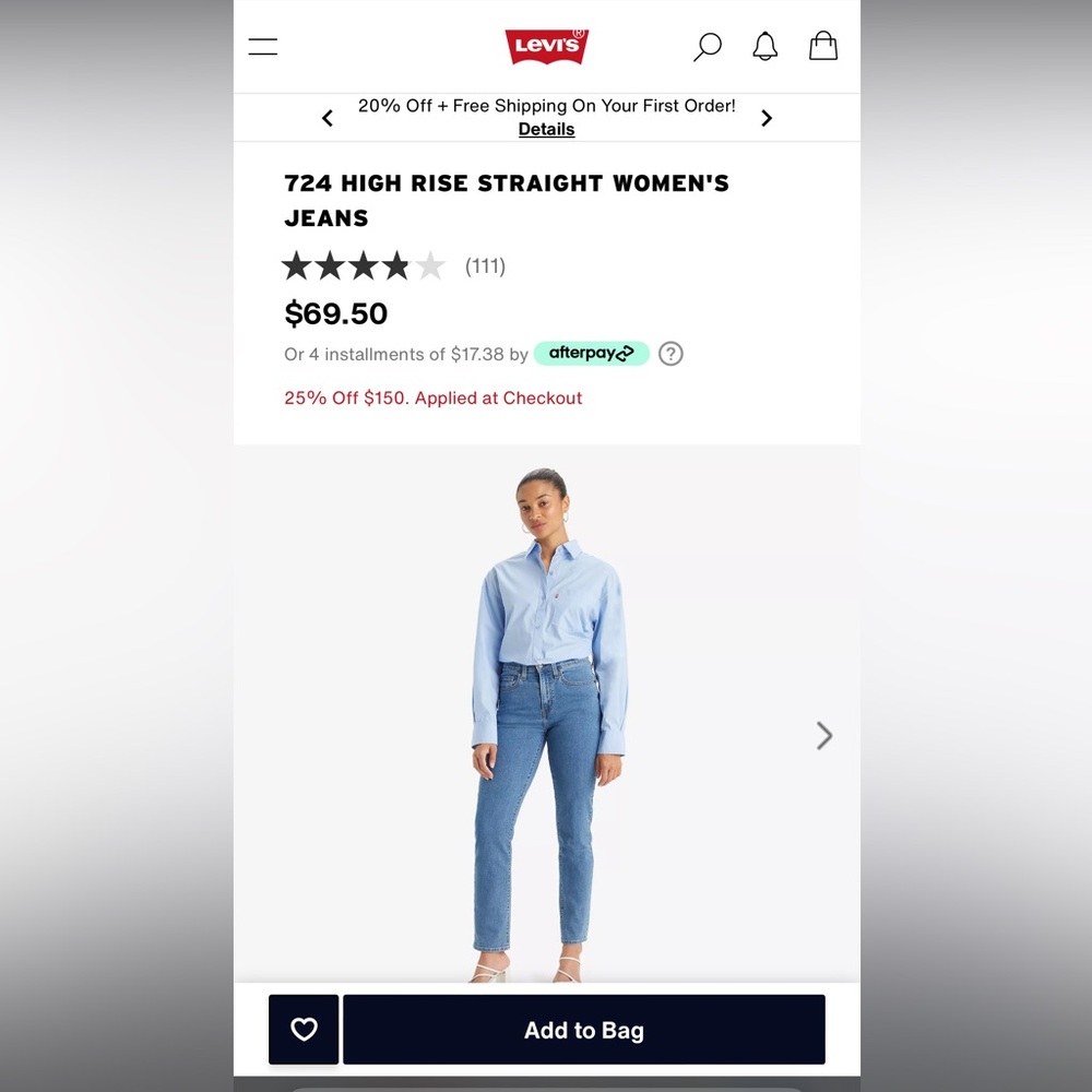 724 Levi Jeans, NWT